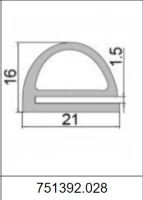Силиконовый профиль Е-образный 751392.028